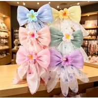 6pcs Print Flower Hair Bows Clips Women Girls Ponytail Hairclips Fashion Floran Hairpins Girls Hair Accessories