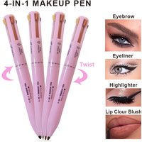 4 In 1 Eyeliner Eyebrow Pencil Waterproof Long Lasting Easy Color Eyebrow Pen Sweatproof Lip Liner Pen Makeup Cosmetic Tool