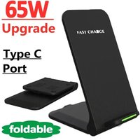 New Wireless Charger Stand Pad for iPhone 17 16 15 14 13 Pro Samsung Xiaomi Phone Chargers Induction Fast Charging Dock Station