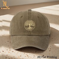 A Small Tree" Distressed Baseball Cap with Fun Print - Breathable Hat for Women and Men - Adjustable Golf and Sun Hat, Outdoor C