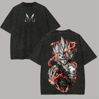 Dragon Ball Z Majin Vegeta Oversized Vintage Anime Washed T Shirt Spring Summer Men's Women Cotton Casual Tee Top Streetwear
