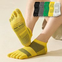 Yoga Pilates Five Finger Socks Ankle Men Cotton Dispense Non-Slip Mesh Solid Simple Compression Athletic,Sport Boat Toe Socks
