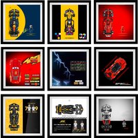 Display Frame Box for LEGO Speed Champions 77242-77259 Collectible Mini Racers,dustproof storage