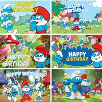 Blue Cute Elf Theme Birthday Party Decorations Backdrop Kids Birthday Party Supplies Baby Shower Decor Photography Banner Gifts