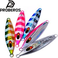 Proberos Artificial Sea Fishing Jigs Lure 1PC Metal Jigging Bait 3D Eyes Sinking Wobblers Laser Painted Hard Bait Fishing Tackle