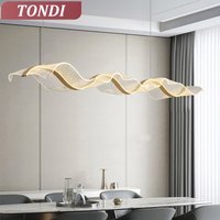 Nordycki kreatywny żyrandol Led Design długa fala wisiorek światła restauracja lampa barowa jadalnia Home Decor wisząca oprawa oświetleniowa