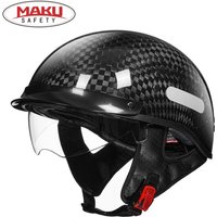 AliExpress TLXT Motorcycle Helmet Carbon Fibre Moto Helmet Retro Half Helmet ECE DOT Approved Capacete De Moto Cycling Motorcycle Equipments