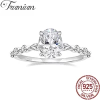 Trumium 925 Sterling Silver Luxury Ring Oval Cut Cubic Zirconia Engagement Rings Promise Rings for Women Free Engraving