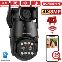 Kamera IP Wifi/4G Sim Card PTZ 4MP 8MP Dual Lens 2.8mm-8mm 10X Zoom Outdoor AI Human Tracking Color Night Vision Security Camera