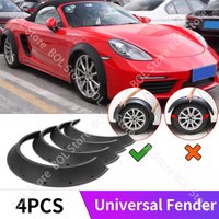 4Pcs/Set Universal Flexible Car SUV Off-road Fender Flare Wheel Arch Protector Widened Decorative Wheel Eyebrow Fender