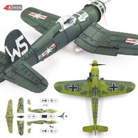 1/48 WWII American Corsair Mustang British Spitfire Hurricane German BF109 Fighter Jet Plastic Assembled Airplane Model Kit Toy