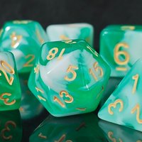 Hot Sale 7Pcs Green White Swirl Polyhedral Dice Set with Gold Numbers DND Dice for Dungeons & Dragon RPG MTG Tabletop Board Game