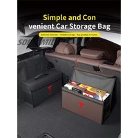 For Tesla Model Y Model 3Model S Model X Roadster Car Trunk Organizing And Storage Box Automobile Interior Leather Accessories