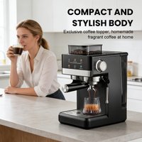 Intelligente Espressomaschine mit Integriertem Mahlwerk NTC Touch Breitbildschirm Vorbrühfunktion 360 ° Dampfdüse für Kaltbrühen