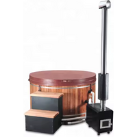 Outdoor Red Cedar Wood Fired Hot Tub Spa for 2 Person