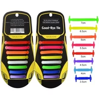 16pcs/Set Unisex Elastic Silicone Shoelaces for Adult Athletic Running Sneakers Fit No-Tie Strap Shoes Lace in 13 Colors