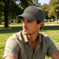 Unisex Outdoor Hollow Mesh Baseball Cap Casual Hat Adjustable Foldable Beach Vacation Camping Fishing Sports Hats