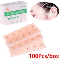 100Pcs/Box Ear Massage Stickers Disposable Ear Press Seeds Acupuncture Vaccaria Patch Ear Massage Bean Auriculotherapy