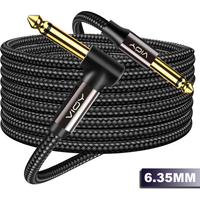Guitar Cable 6.35mm TS Mono Jack Unbalanced Right Angle Instrument Cables for Electric Guitar Electric Mandolin and Keyboard Etc