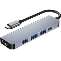 Type C to with HDMI 4K USB3.0 HUB Extend Disk Reader Writer Laptop Notebook Computer Cable Splitter Multi Ports Charging Adapter