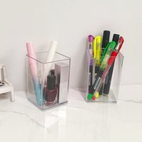 Transparent pen holder stationery storage desktop pen holder pencil pen eraser storage box
