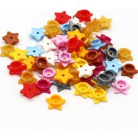 200pcs Moc 11609 Plate Round 1x1 with Star and Small Pin Hole DIY Building Blocks Bricks Compatible 28619 Assmble Particle