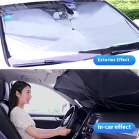 Car Windshield Sunshade Umbrella Folding Heat Insulation Protection Cover UV Protection Retractable Sunscreen Umbrella Accessory