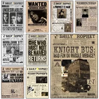 Movie H-Harry Film P-Potter Poster Self-adhesive Wall Mural Art Waterproof Sticker For Bar Room Decor High Quality Print Gift