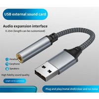 USB External Sound Card 3.5mm Jack Female Audio Adapter Headphone Micphone Sound Adapter for PC Laptop USB to 3.5mm Audio Cable