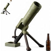 51mm Mortar Bottle Opener, Heavy-Duty Tactical Cap Launcher, Hands-Free Push Down Beer Opener for Home Bar, Party & Desk Decor