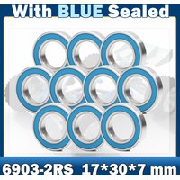 Roulement 6903RS (10 pièces) 17*30*7mm ABEC-7 passe-temps électrique RC voiture camion 6903 RS 2RS roulements à billes 6903-2RS bleu scellé
