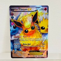 Pokemon Flareon EX RC28/RC32 English Card Holographic Foil Texture DIY Premium Anime Collection Card