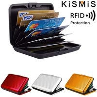 KISMIS RFID-Geldbörse aus Metall und Business-ID-Kreditkarte für Damen und Herren, Business-ID-Kreditkarte, Schutz-Geldbörse, Kartenhalter, Paketbox