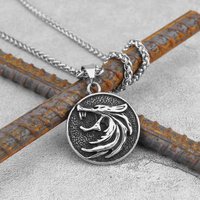 Vikings Stainless Steel Ice Wolf Head Necklace Gothic Men Women Plating Black Rock Hip Hop Pendant Personlity Handmade Jewelry