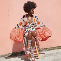 Women's Cardigans Chiffon Floral Printed American Retro Ruffle Sleeve Long Coat Summer Outerwear Casual Vintage Cardigans