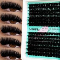 MIOFIA Eyelash Clusters 150D 100D 80D 50D Thick Lashes Mixed Length Tray Natural DIY Eyelash Extension 3D Faux Mink Lash Makeup