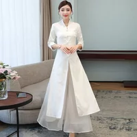 Fashion Summer Dress Chinese Style Embroidery Cotton Linen Solid Casual Elegant Vestido De Festa Femme Vintage New