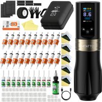 DM Cesar Wireless Tattoo Pen Set 1800mAh Power Supply 20 Ink Cartridge Needles Ink Cup Practice Skin Suitable for Beginners