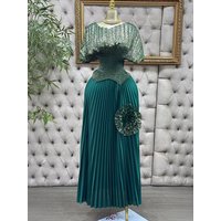 2 Piece Sets Woman Outfit Luxury Elegant Plus Size Pleated Tops And Skirts Women Casual Luxury Party Clothing Female Long Skirt