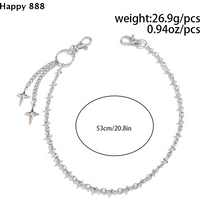 HipHop Goth Creative Pendant Keychain Waist Belt Men Women Vintage Trouser Hipster Jeans Chain Jewelry