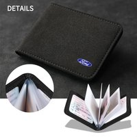 PU Leather Car Wallet Driver License Storage Bag Credit Card Holder Accessories For Ford Focus Kuga Mustang Ranger ST Fiesta key