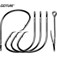 Goture 50 pcs/lot hameçons de pêche ensemble haute Corbon acier unique crochets barbelés mer/eau douce matériel de pêche carpe accessoires de pêche