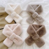 Winter Women's Faux Rabbit Fur Scarf Soft Plush Solid Color Neck Collar Warmer for Adults And Children