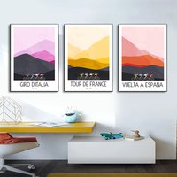 AliExpress NONE Watercolor Cycling Race Cyclist Tour De France Mountain Bike Poster Canvas Painting Wall Art Pictures Kid's Room Home Decor
