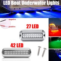 Underwater Boat Transom Light 27/42 LED Stainless Steel Under Water Pontoon Waterproof Lamp Marine Hardware Boat Yacht Taillight