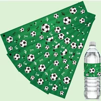 10pcs Soccer Stickers Football Theme Bottle Labels Sticker for Boys Birthday Babyshower Party Decor Supplies Sports Decor