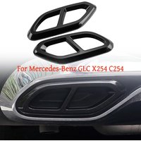 For Mercedes-Benz GLC X254 C254 2022-2024 Car Accessories Stainless Steel Black Rear Exhaust Muffler End Pipe Cover Trim