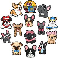 2/14pcs lot lovely dog shoe buckle charms accessories decorations for sandals bag sneaker clog wristbands bracelets kids gift