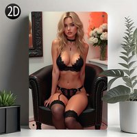 Vintage Sexy Lady Metal Tin Sign, es Iron Wall Art, Retro Home Cafe Bar Living Room Restaurant Bathroom Decor, Mounted Hun