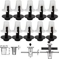 10 Kit Car Exterior Grommet Expanding Nut Screws Bumper Hood Insert Clip For Wheel Arch Body Side Skirt Lining Rivet Accessories